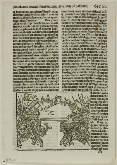 Illustration from Coronijke van Hollandt, plate 58 from Woodcuts from Books of the XVI Century