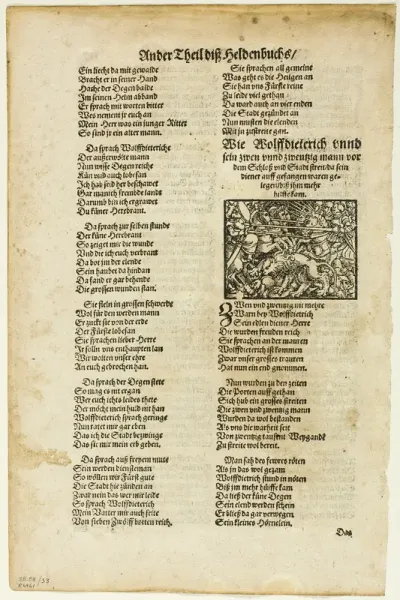 Illustration from Das Heldenbuch, plate 33 from Woodcuts from Books of the XVI Century