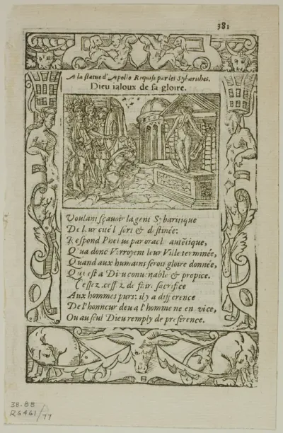 Illustration from Le Pegme by Lanteaume de Romieu Cousteau, plate 77 from Woodcuts from Books of the XVI Century
