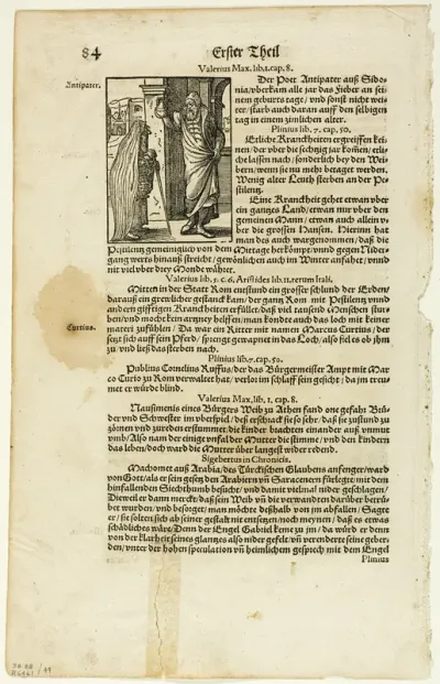 Illustration from Plinius' Naturgeschichte by J. Heyden, plate 49 from Woodcuts from Books of the XVI Century