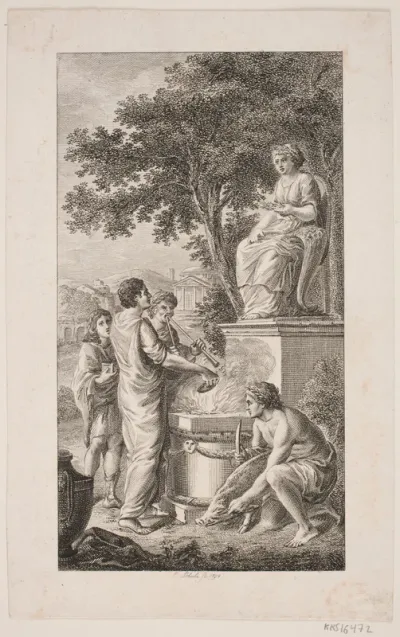 Illustration med offerscene