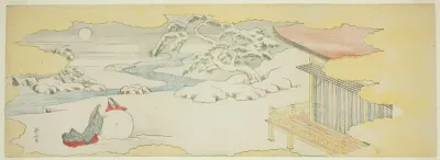 Illustration of The Bluebell (Asagao), Chapter 20 of the Tale of Genji (Genji monogatari)