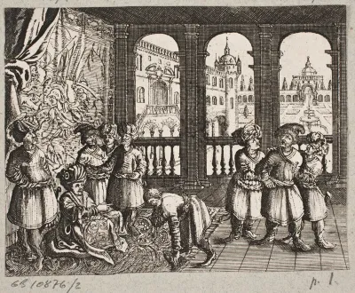 Illustration til Adam Olearius, “Persianischer Rosenthal von einem Sinnreichen Poeten Schich Saadi […]”, Schleswig 1660