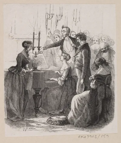 Illustration til "Alt paa sin rette Plads" i H.C. Andersen, "Eventyr og Historier", Bind 2