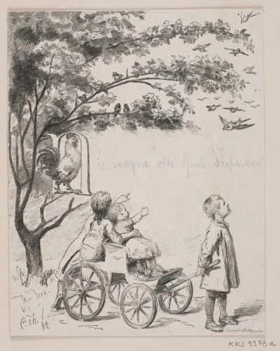 Illustration til B.S. Ingemann, "Nu vågne alle Guds fugle små"