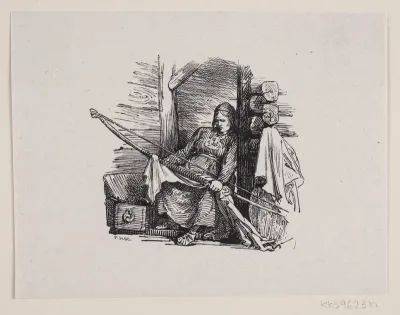 Illustration til Carl Ploug, "Kong Harald og Islændingen"