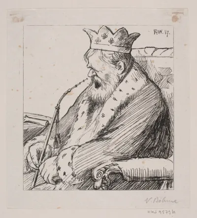 Illustration til "De tre kongsdøtre i berget det blå"