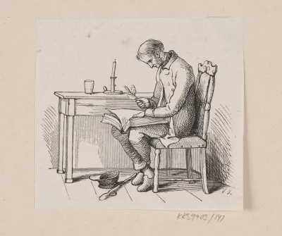 Illustration til "Den stumme Bog" i H.C. Andersen, "Eventyr og Historier", Bind 2