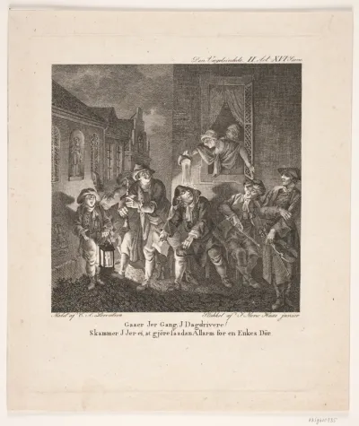 Illustration til Den Vægelsindede. II Akt, XVI scene