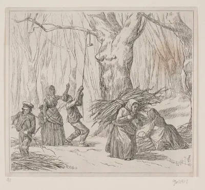 Illustration til "Efterårsstormen", digt af Christian Richardt
