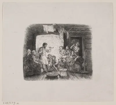 Illustration til "En Aftenstund i et Proprietærkøkken"