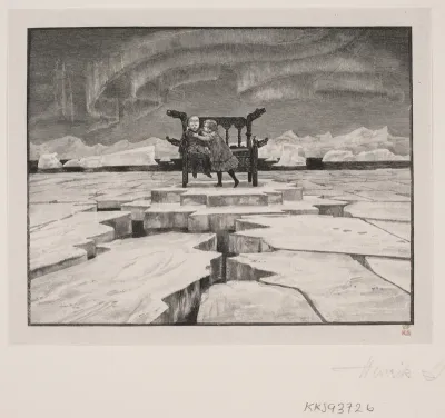 Illustration til H. C. Andersen: "Snedronningen"