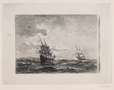 Illustration til H. Drachmann, "Paa Kanoner og Pokaler"
