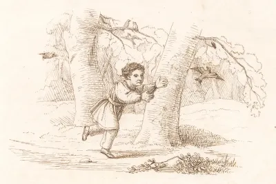 Illustration til "Halvhundrede Fabler for Børn" af Hey
