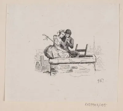 Illustration til "Hyrdinden og Skorsteensfeieren" i H.C. Andersen, "Eventyr og Historier", Bind 2