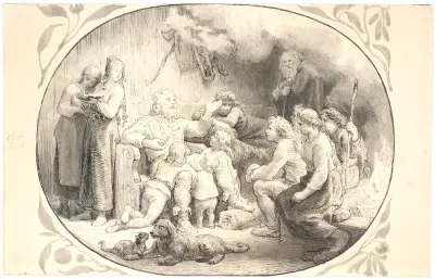 Illustration til kapitlet "Følget drager hjem"