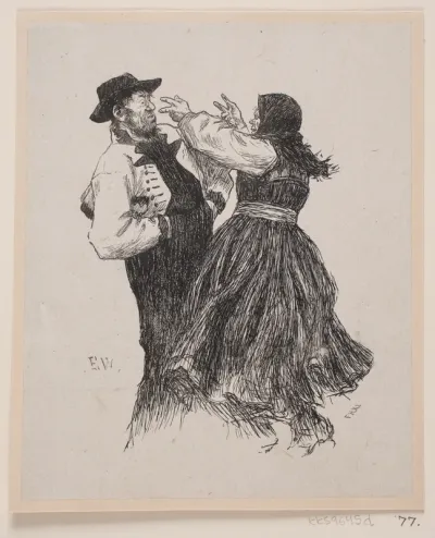 Illustration til "Kjærringen mod strømmen"