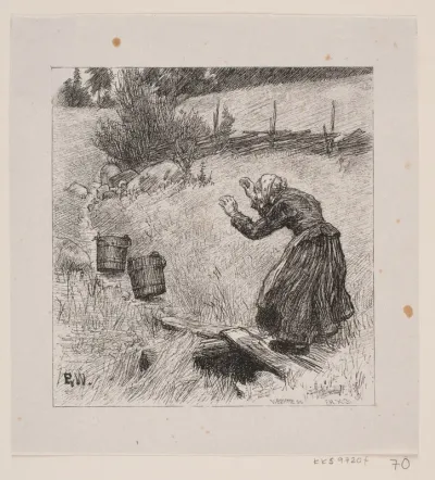 Illustration til "Kjærringen og fisken"