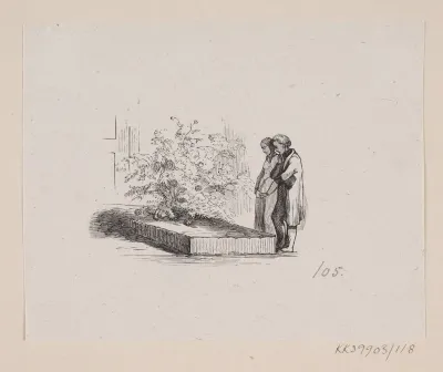 Illustration til "Nabofamilierne" i H.C. Andersen, "Eventyr og Historier", Bind 2
