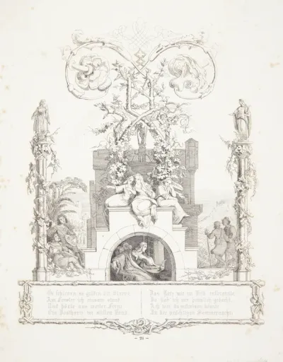Illustration til "Sehnsucht", et digt af Joseph von Eichendorff