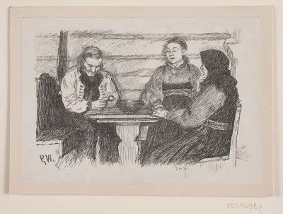 Illustration til "Stabursnøgelen i Rokkehovedet"
