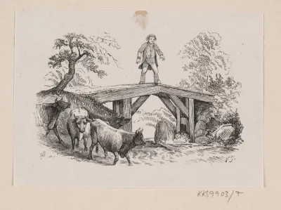 Illustration til "Store Claus og lille Claus" i H.C. Andersen, "Eventyr og Historier", Bind 1