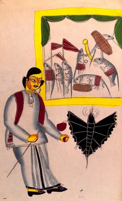 Illustration to a proverb: the philandering Babu and the musk rat at a party