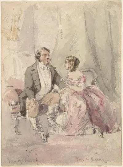 Illustration to Vanity Fair, Chapter 1: "Jos and Becky"