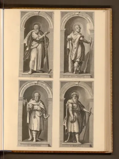 Illustrationen aus Sanctuarium Christianorum, idest, Imagines Christi et apostolorum