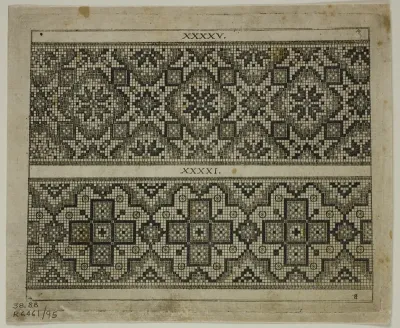 Illustrations from Schön Neues Modelbuch, plate 95 from Woodcuts from Books of the XVI Century