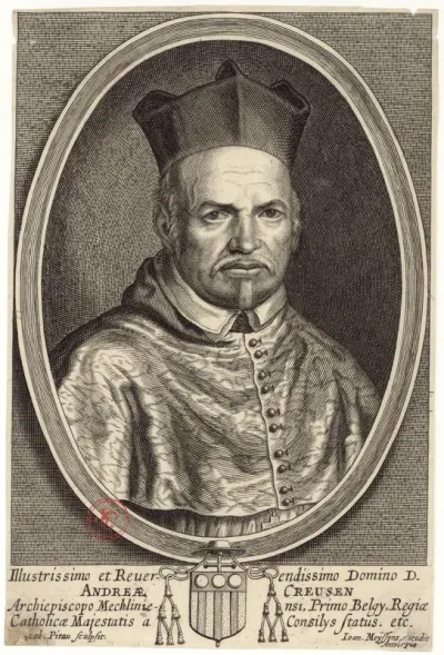 Illustrissimo et reverendissimo Domino D. Andreae Creusen archiepiscopo Mechliniensi [...] Pitau sculp.