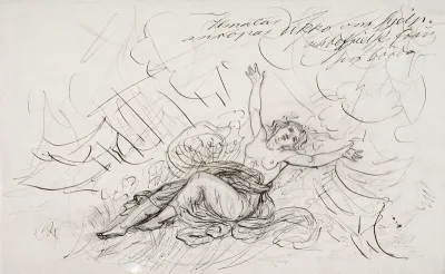 Ilmatar Cries out for Ukko, sketch for a Kalevala-themed drawing series