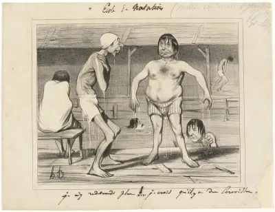 I'm Not Going in There Anymore! - I Think There are Crayfish Down There..., plate one from Les Baigneurs