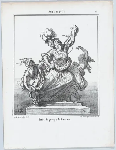 Imitation of the Laocoön-group, from "News of the day"