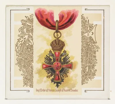 Imperial Order of Frances Joseph of Austria, Chevalier, from the World's Decorations series (N44) for Allen & Ginter Cigarettes
