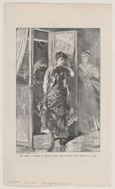 In Came a Storm of Wind, Rain and Spray – and Portia (The Galaxy, An Illustrated Magazine of Entertaining Reading, Vol. VIII)