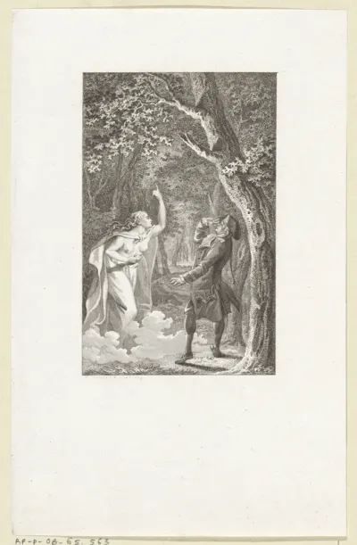 In een bos verschijnt de geest van Constantia aan Ferdinand