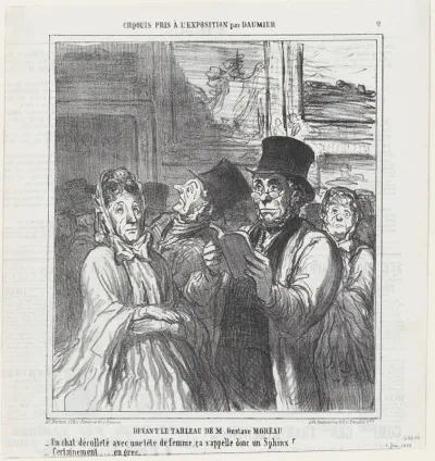 In front of Mr. Gustave Moreau's paintings, from 'Exhibition sketches,' published in Le Charivari, June 3, 1864