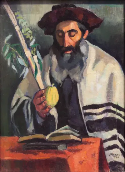 In prayer during the Feast of Tabernacles