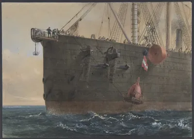 In the Bows of the Great Eastern: The Cable Broken and Lost, Preparing to Grapple, August 2nd, 1865