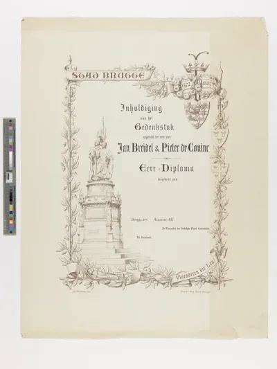 Inauguration of the statue of Jan Breydel and Pieter de Coninck - honorary diploma