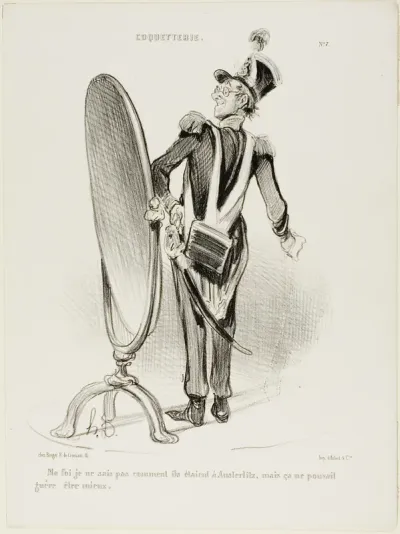 “Indeed, I don't know what they looked like at Austerlitz, but they could hardly have looked any better,” plate 7 from Coquetterie