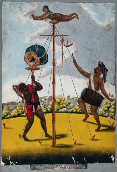 Indian acrobats performing