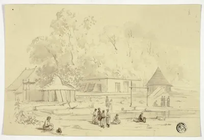 Indian Village Beside Stream