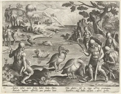 Indians Catching Fish with the Help of Pelicans