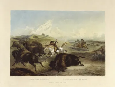 Indians hunting the bison.