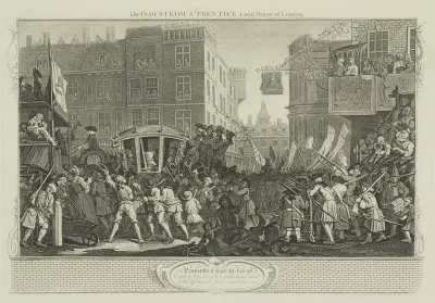 Industry and Idleness: plate 12. The Industrious 'Prentice Lord Mayor of London