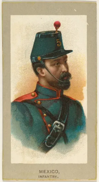 Infantry, Mexico, from the Military Uniforms series (T182) issued by Abdul Cigarettes