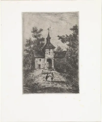 Ingang van een klein kasteel