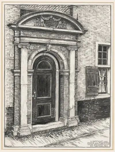 Ingang van het Hofje van Bakenes aan de Wijde Appelaarsteeg in Haarlem